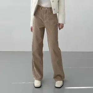 여자 골덴팬츠 스트레이트 반하이 코튼 바지_4