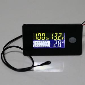 DC 10V ~ 리튬 이온 Lifepo4 납 산성 배터리 용량 표시기 디지털 전압계 테스터 온도 모니터 12V 24V 36V 4