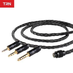 TRN T2 PRO 16 코어 실버 도금 HIFI 리뉴얼 케이블 KZ CCA 이어폰 VX V90S ZSX ZAS MT1 용 3.5/2.5/4.4mm