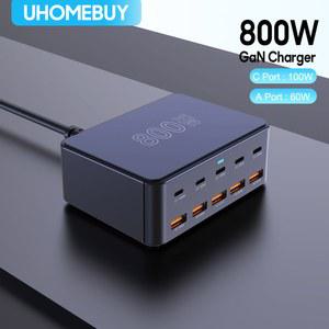 800W USB C GaN 충전기 100W PD3 0 PPS QC3 0 15 16 용 멀티 포트 고속 충전 스테이션 노트북 태블릿
