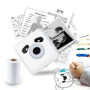 vretti 휴대용 열 블루투스 미니 포켓 프린터, Android 및 iOS와 호환, 작업 목록, 노트, 저널, 여행지 1롤 용지 포함 무선 픽처 프린터.