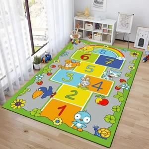러그 양탄자 카페트 초겨울 방바닥매트 북유럽 극세사 거실 침실 카펫트 Hopscotch 실내 만화 부모-자식 게