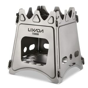 Lixada 컴팩트 접이식 티타늄 우드 스토브, 야외 캠핑 요리 피크닉 버너, 액세서리 및 장비