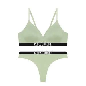 [코데즈컴바인이너웨어](강남점)플랙서블 노와이어 라이트카키 티팬티세트(CDWBR913LKH+CDWPT913LKH)