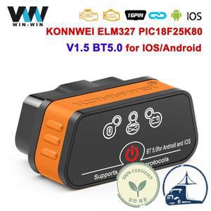 KONNWEI KW901 ELM327 V1.5 PIC18f25k80 블루투스 5.0 OBD2 스캐너 자동 진단 도구 PK Vgate iCar2