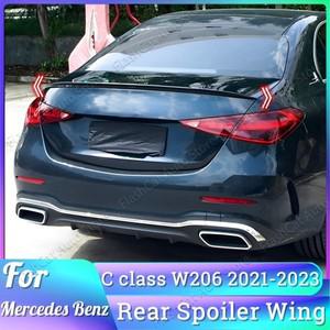 W206 리어 스포일러 윙 테일 튜닝 메르세데스 벤츠 C 클래스 세단 C200 C63 AMG 스타일 2021 부츠 트렁크