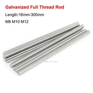 아연 도금 전체 스레드 나사 막대 M8 M10 M12 흰색 헤드리스 볼트 스터드 바 길이 16mm-300mm