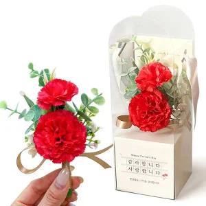 [콩심팥심]카네이션 브로치 골드리본 코사지 어버이날 스승의날