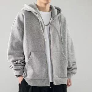 캐주얼 3컬러 남자 얇은 기모후드집업 후드 기모 집업