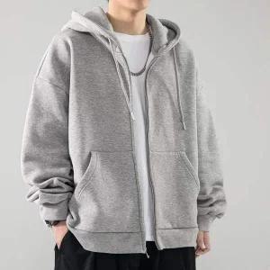 캐주얼 3컬러 남자 얇은 기모후드집업 후드 기모 집업