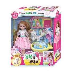 여아 역할놀이 캐릭터 인형 체리 비숑이 목욕을부탁해 (WD88402)