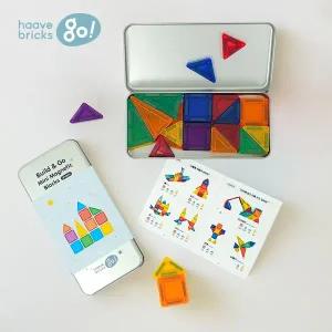 [하베브릭스]하베고 미니 자석 블록 40pcs 틴케이스 휴대용 외출 여행 장난감