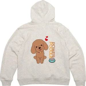 헤비후드집업 뒷면 푸들 강아지 러브 곱슬 옷 프린팅