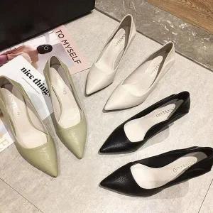 [오노마] ONM 스틸레토 레더 펌프스힐 우아한 여성 뮬 하이힐 (S37319452)