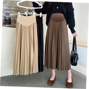 임산부스커트 롱 플리츠주름치마하이웨스트임산부복대스커트 205303