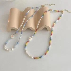 [오노마] ONM 데이지 진주 비즈목걸이 초커 레이어드 목걸이 (S37326290)