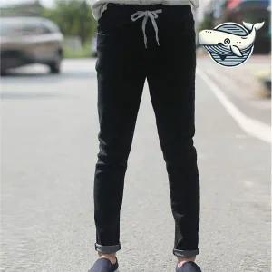 여름용 허리밴딩 남성 스키니 블랙진 편안한 중년청바지