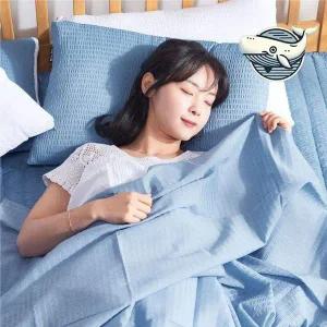 여름용 얇은 블루 홑이불 부드러운 면 리플이불 인견홑이불