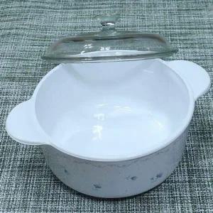 [콩심팥심]코닝 도자기 냄비 가정 찌개 직화 양수 냄비 1.25L
