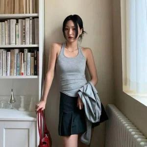 [하프클럽/셀러허브_여성트랜드패션]ONM 온나핏 아이요 홀터 언발 기장 나시