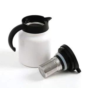 [콩심팥심]보온보냉 주전자 화이트 900ml 작은 부엌 캠핑 꽃차