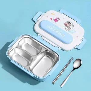 짱구 스텐 도시락 3칸-블루