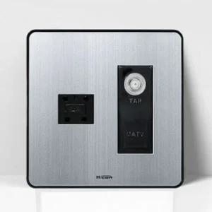 2방 인기 MATV 4P 콘센트 감성 커버 스위치 커버 실버