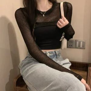 크롭니트볼레로크롭그물심플니트원피스볼레로