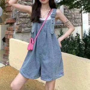 데일리룩 와이드핏 멜빵바지 데님멜빵 버클 스트랩