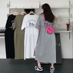 자일르 레터링 캐주얼 롱원피스 꾸안꾸원피스