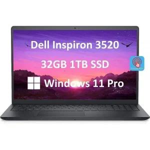 Dell Inspiron 15 3000 3520 15.6인치 FHD 터치스크린 (인텔 4코어 i5-1135G7 32GB RAM 1TB PCIe SSD UHD