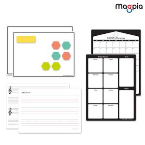 마그피아 화이트보드 먼슬리플래너 위클리플래너 고무자석 육각헥사보드 오선지 ABC 메모판