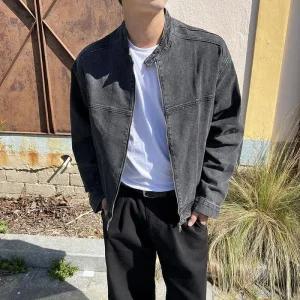 남자데님자켓 바이커 차이나넥 봄 가을 아우터 오버핏