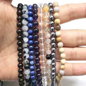 ALL 비드붐 줄원석 6mm 원석선택 한줄, 백수정 자수정 침수정 테라헤르츠 금채석