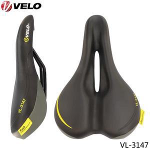 VELO VL-3147 산악 자전거 좌석 편안한 슈퍼 소프트 사이클링 쿠션 충격 흡수 PU 가죽 자전거 안장 부품
