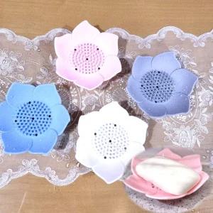 연꽃 무늬 실리콘 비누받침/비누/받침대/비누곽/케이스/욕실/비누각/수세미/비누통/비누대/홀더/거치대
