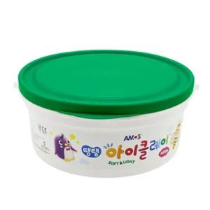(초록) 아모스 탱탱 아이클레이 대용량 버킷 400g/슬라임/점토/만들기/여아/남아/촉감놀이/유치원/생일선물