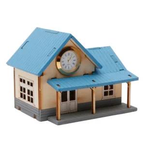 영공방 목공 미니어처 인테리어 장식 소품 수동 오르골 시계 간이역 DIY 취미 만들기 키트
