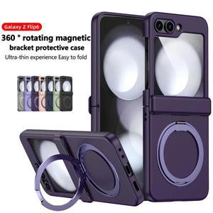 360 ° 삼성 갤럭시 Z 플립 7 6 5 4 3용 회전식 강력 맥세이프 브래킷 힌지 케이스 (정품 충전, 충격 방지,