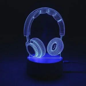 홈오브제 3D 착시 아크릴 무드등 헤드셋 터치 램프 빈티지조명 침실무드등 침실조명등 수유등