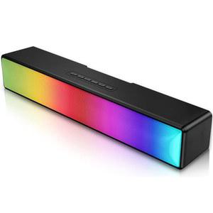 AFK 컴퓨터 스피커, RGB 조명이 있는 사운드 바, 스테레오 사운드가 USB 전원 PC 블루투스 5.1 및 3.5mm 보조, 데스크탑용 게이밍 스피커