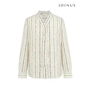 [조이너스]브이넥 타이 블라우스-JF22RW1401410D