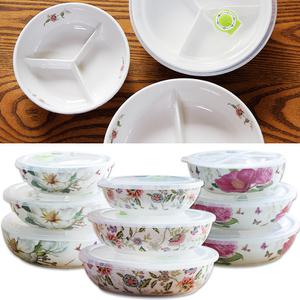 플라워 밀폐 3칸 나눔찬통 (대) 세칸찬통/반찬통/찬통