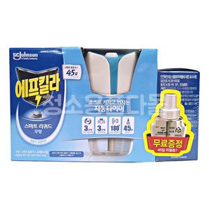 에프킬라 전자 모기약 스마트 리퀴드 훈증기 1개 + 리필 무향 2개 모기향 모기 퇴치 기피 교체용