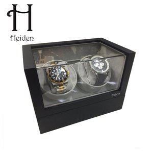 [하이덴][Heiden] 하이덴 버사 엘리트 더블 와치와인더 VR002-Black Wood 무광 검정 명품 시계보관함 2구