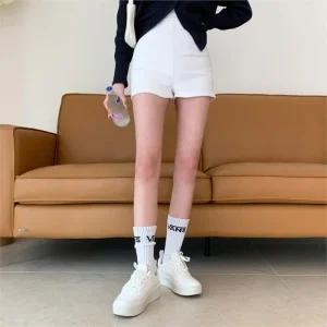 여자 옆지퍼 슬림 하이웨스트 숏팬츠