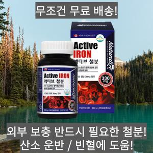 철 분 IRON  30mg 산소 운반 혈액 생성 헤모글로빈 합성 어지럼증 도움 100캡슐
