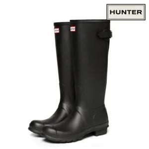 HUNTER 오리지널 백 어드저스터블 톨 레인부츠 장화 블랙 WFT1001RMA-BLK
