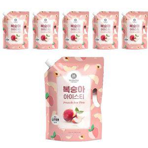 맥널티커피 복숭아 아이스티 파우치 1L 6개 (원산지_상세설명에 표시)