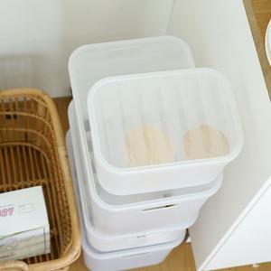 보노하우스 레인포그 반투명 라운드 리빙박스 L 4P 팬트리 수납 펜트리 정리함 주방 용품 간편 식품 보관함